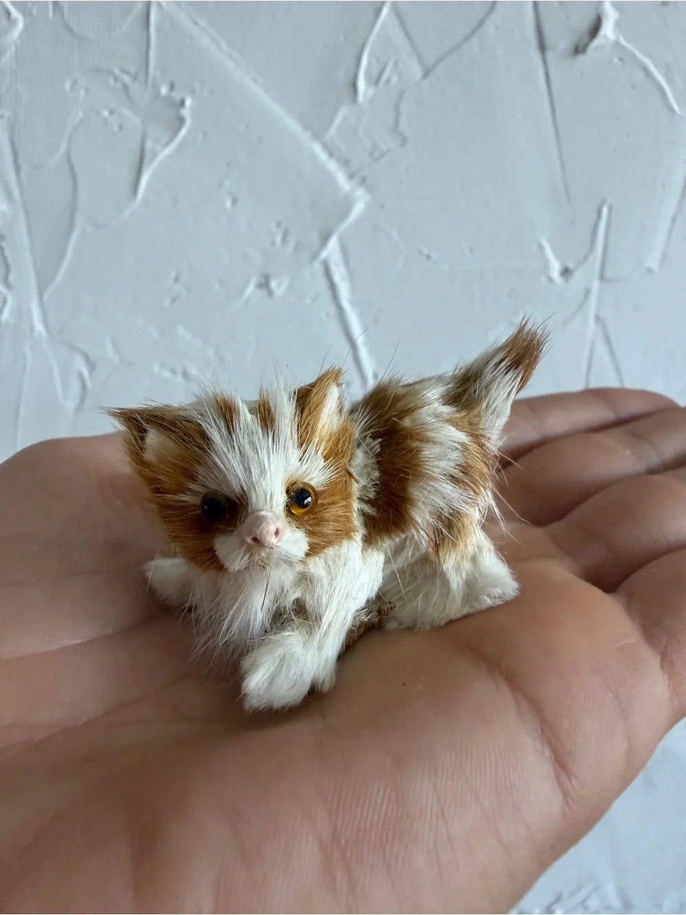 Vtg Real Rabbit FUR Kitty CAT Kitten Stuffed Animal